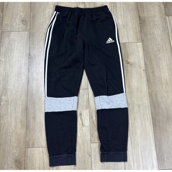 adidas Other - Adidas Joggers Mens Medium‎ Black Drawstring Knit Workout Big Spell Out Logo